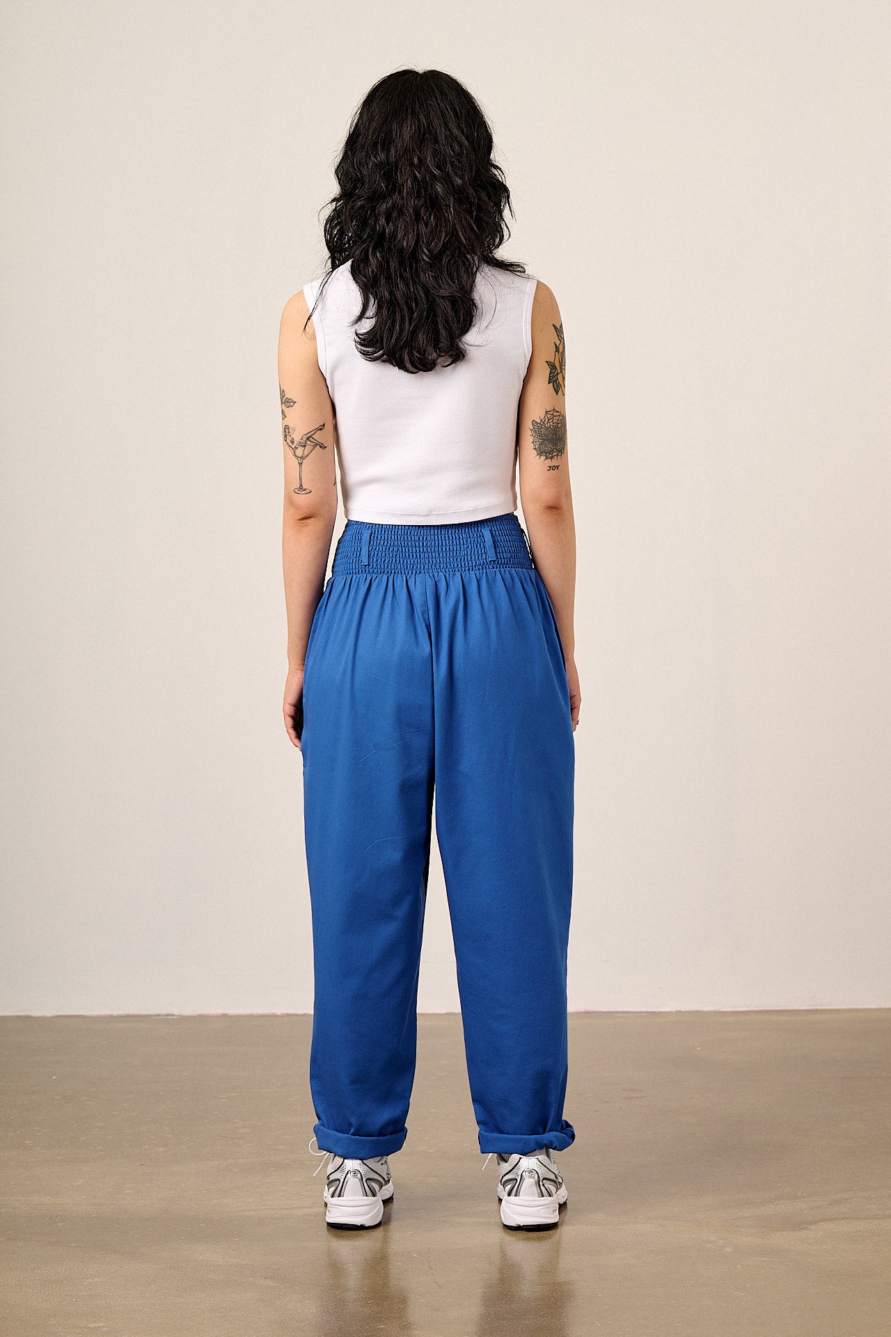 Alexa - Cotton Trousers in Strong Blue