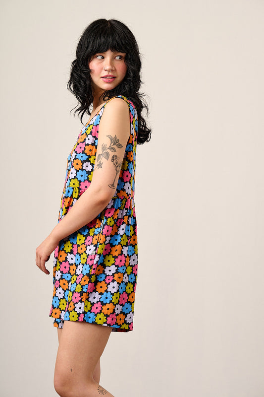Alisa - Cotton Playsuit in Balloon Floral