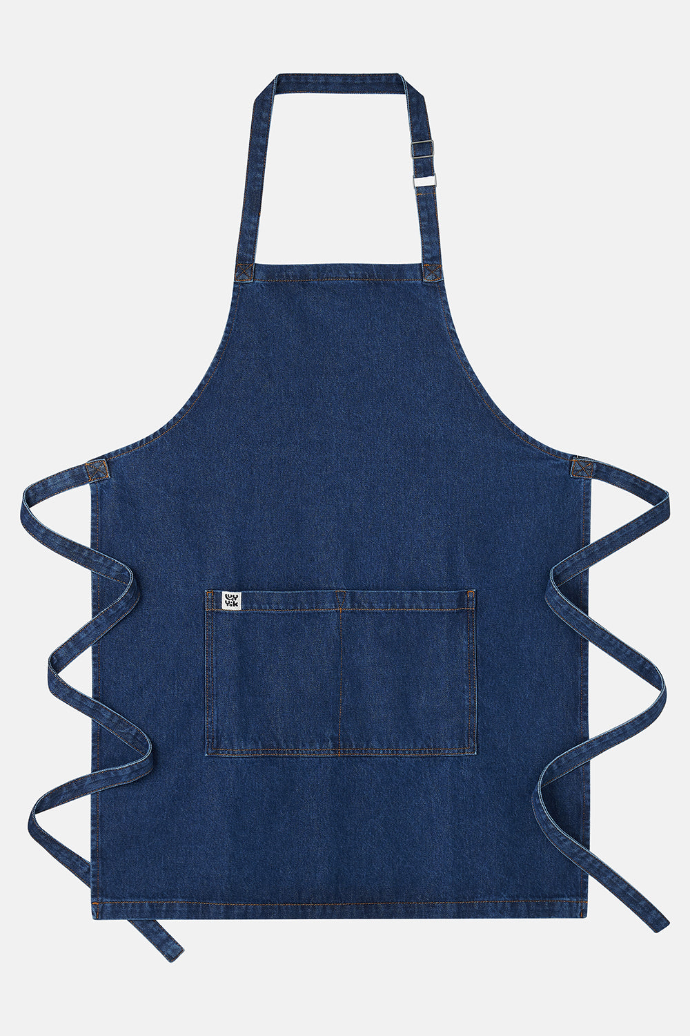 Amaia - Heavyweight Denim Apron in Mid Wash Blue