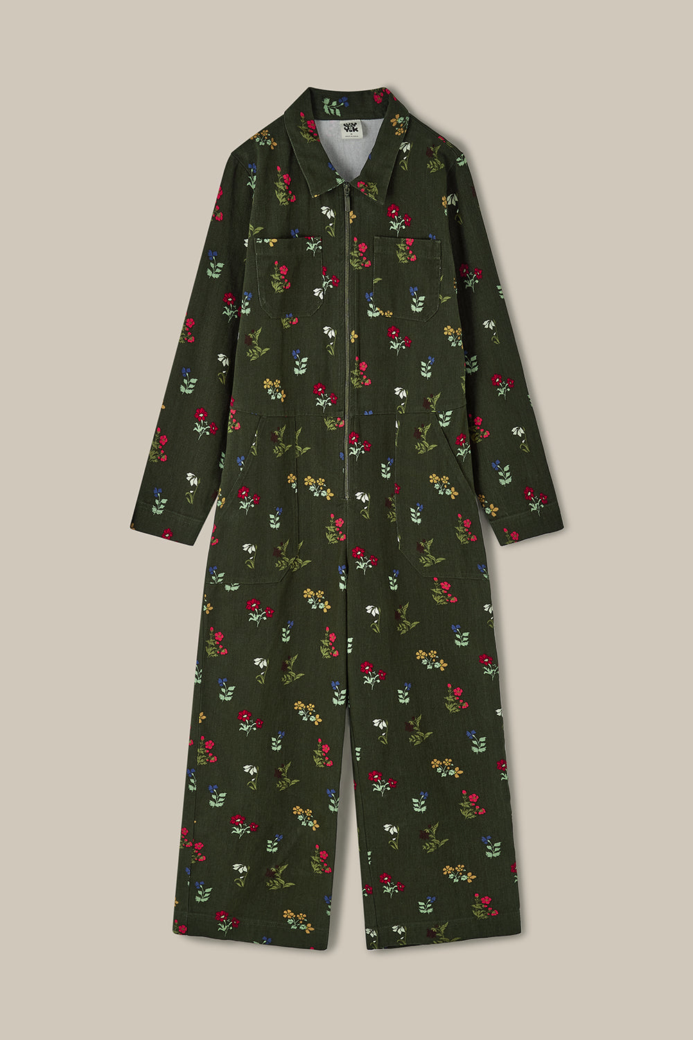Arendal - Cotton Long Sleeve Jumpsuit in Winter Blooms