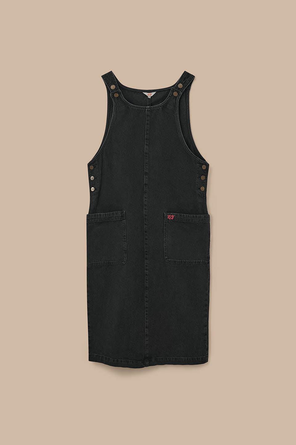 Lily - Denim Midi Dress in Blackwash Denim