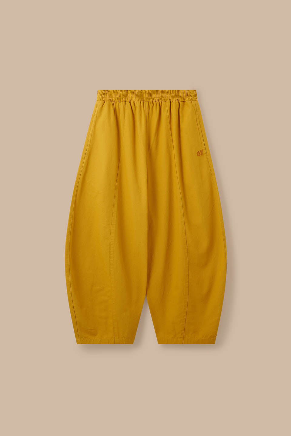 Obregon - Cotton Barrel Leg Trouser in Mustard