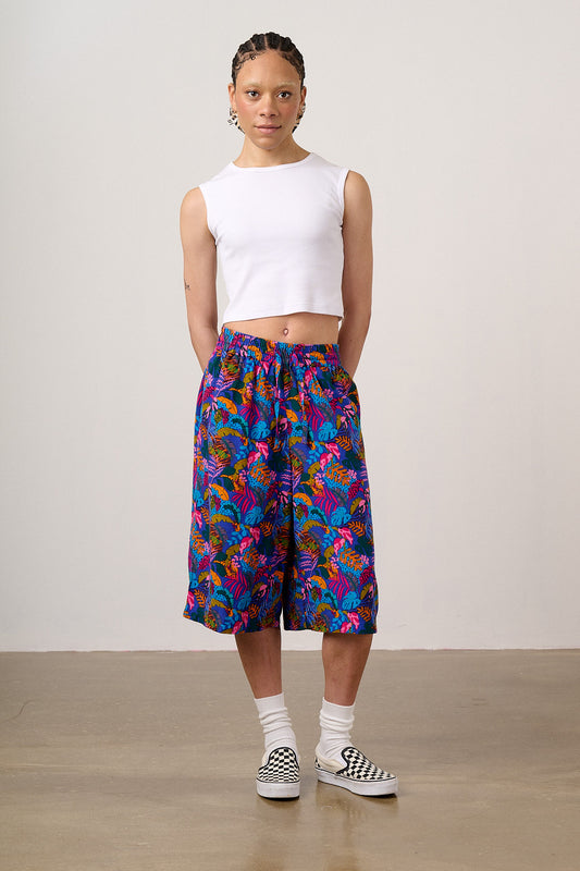 Carlos - Viscose Shorts in Wild Expression Print
