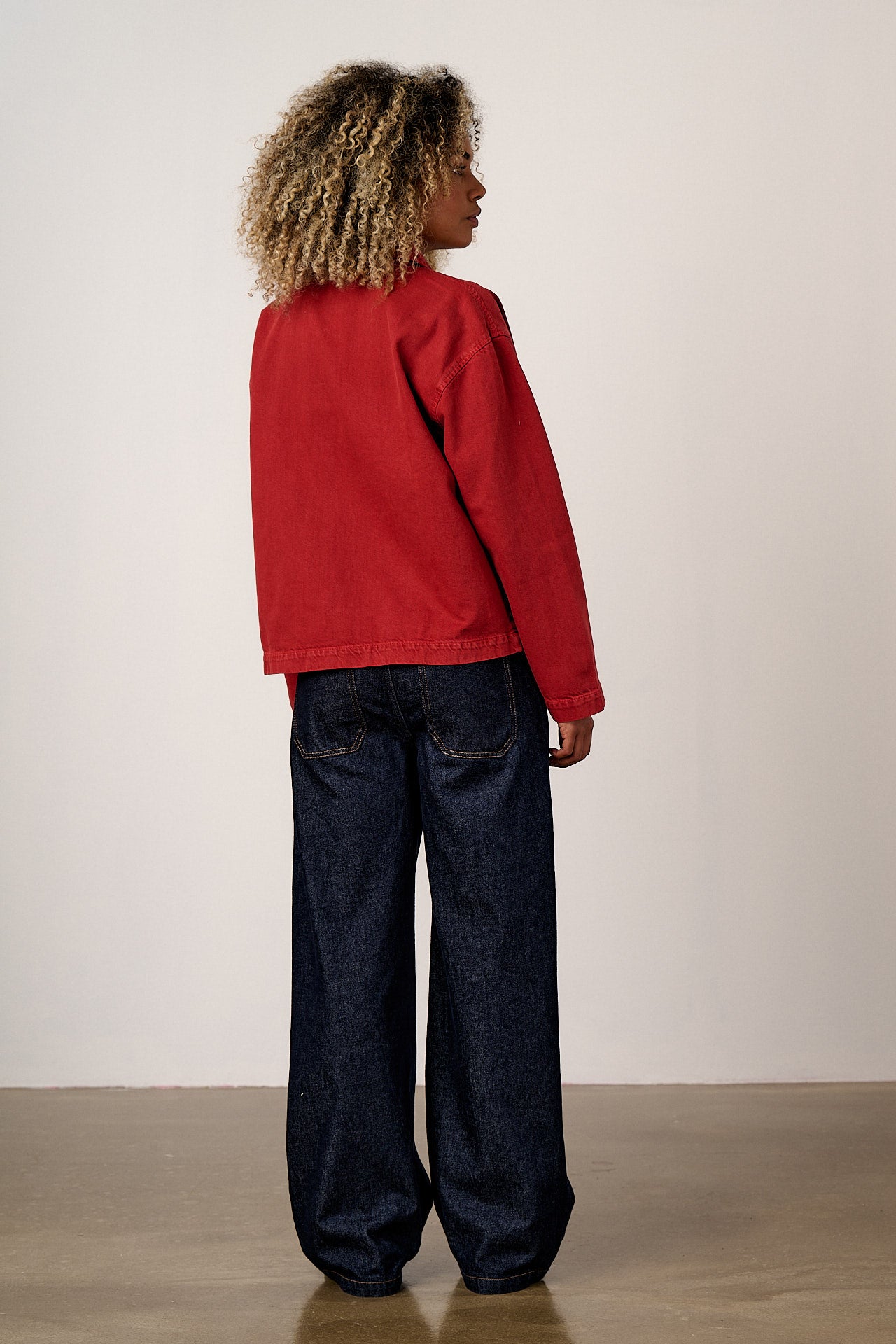 Connie - Denim Jacket in True Red Wash (POS)