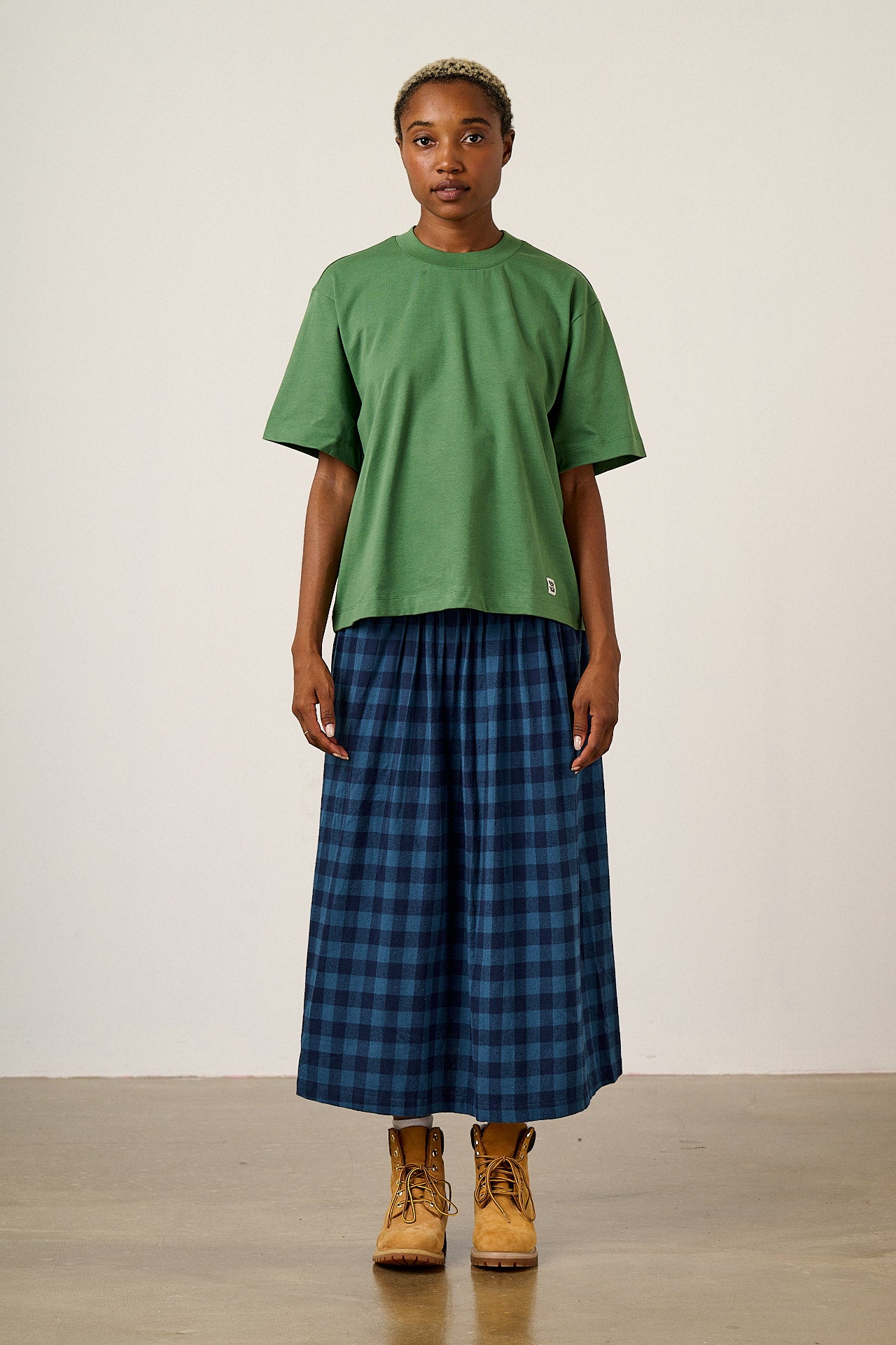 Noa - Cotton Boxy T-Shirt in Green