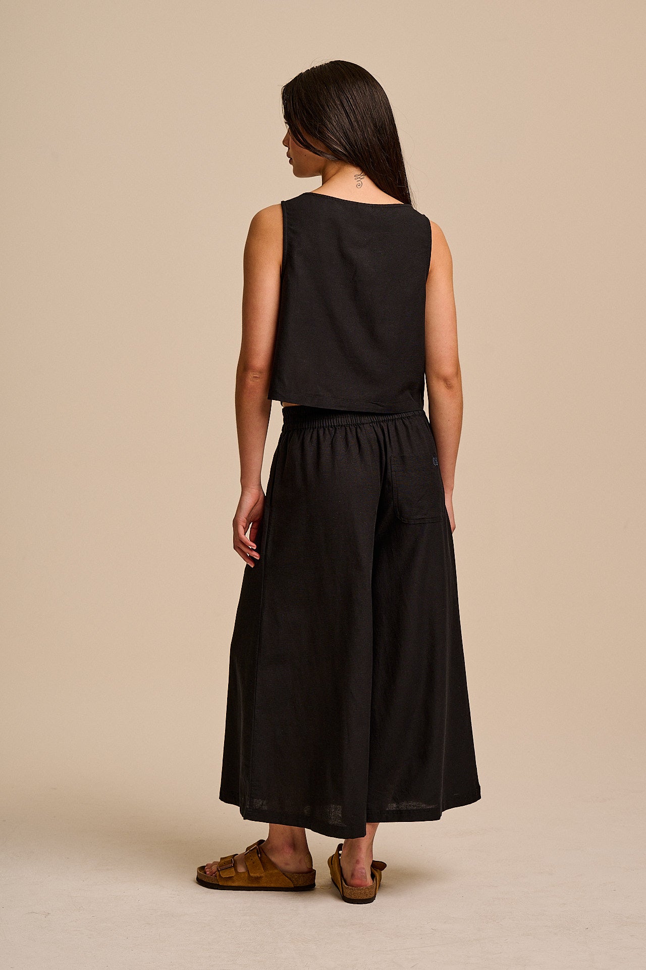 Etoile - Viscose Button Up Woven Tank in Black