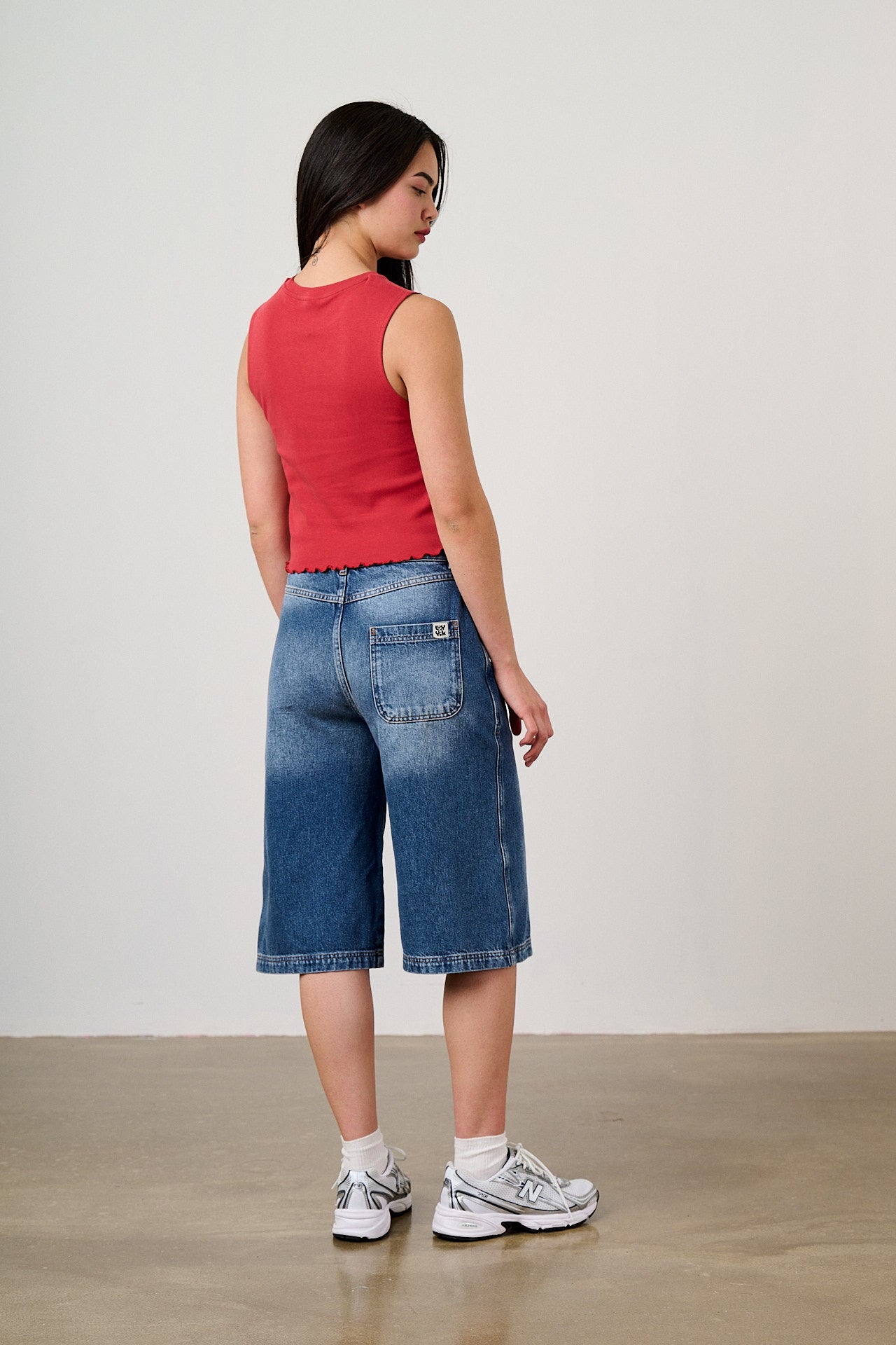 Etta - Cotton Jersey Sleeveless Tank Top in Red