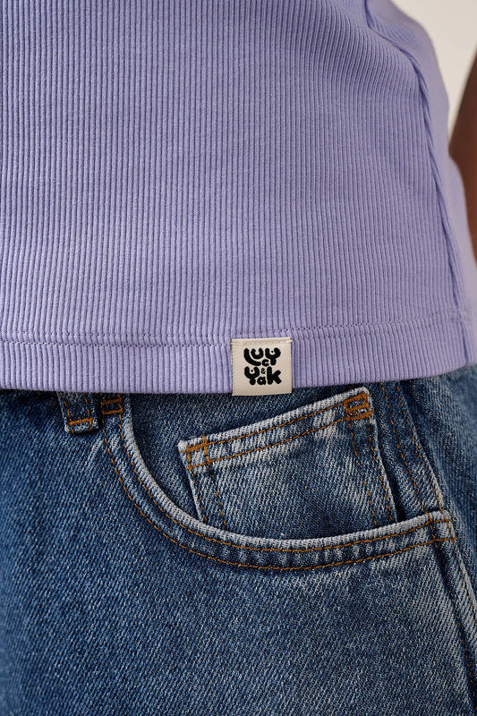 Gracie - Cotton T-Shirt in in Lilac