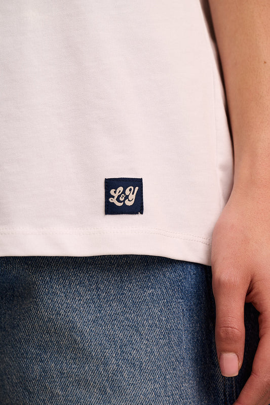 Inessa - Cotton Cap Sleeve T-Shirt in White