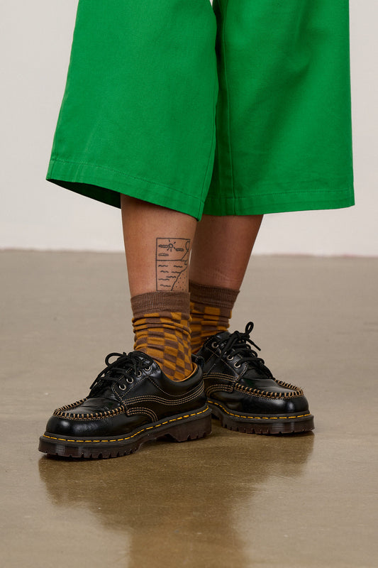 JoJo - Cotton Socks in Brown Check