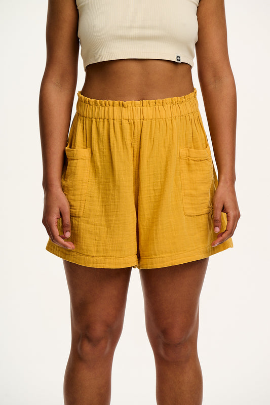 Sierra - Cotton Shorts in Mustard Yellow