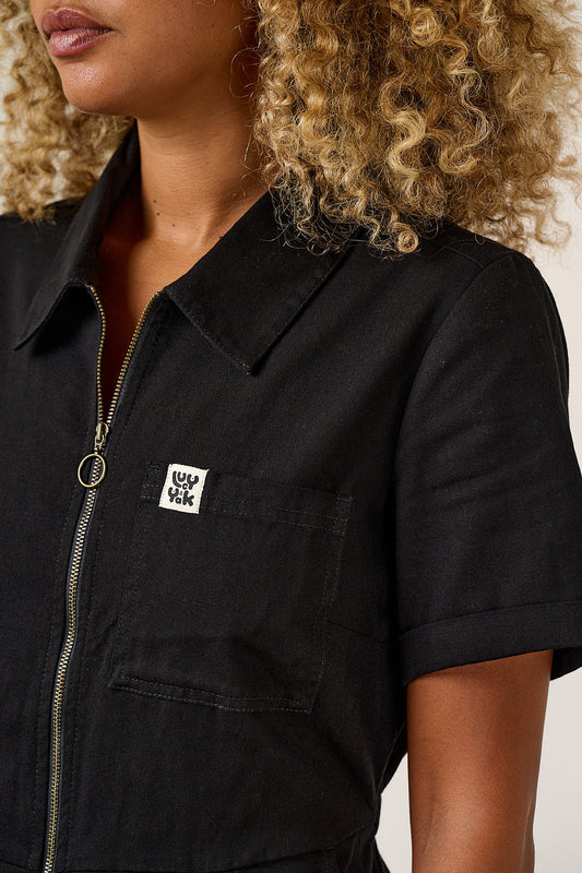 Ragan - Cotton Jumpsuit in Black
