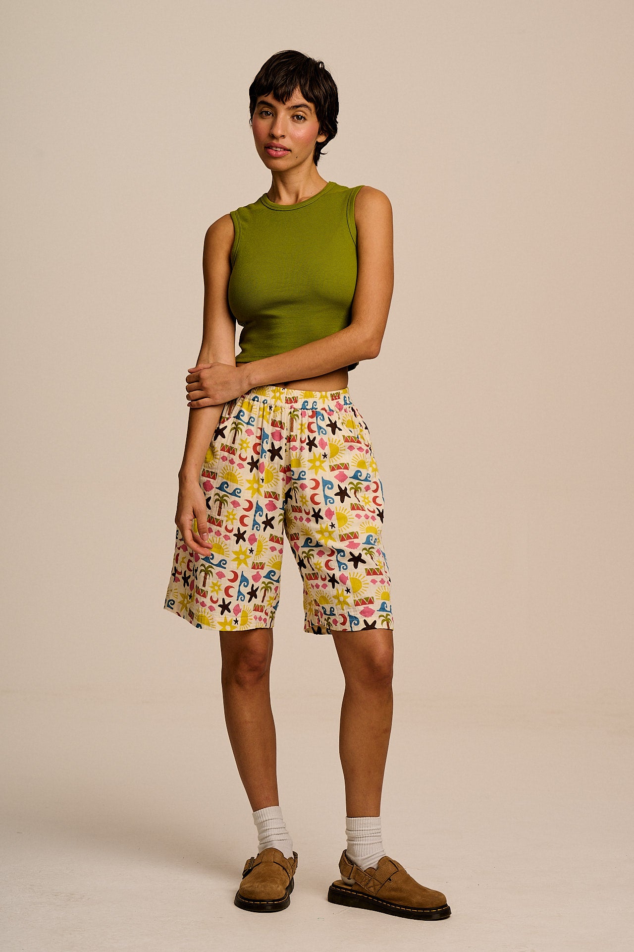 Madero - Cotton Shorts in Coastal Beach Tile
