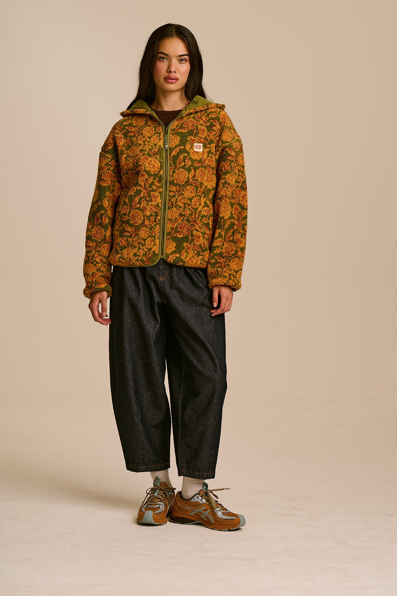 Misha - Borg Fleece Jacket in Green Palace Floral