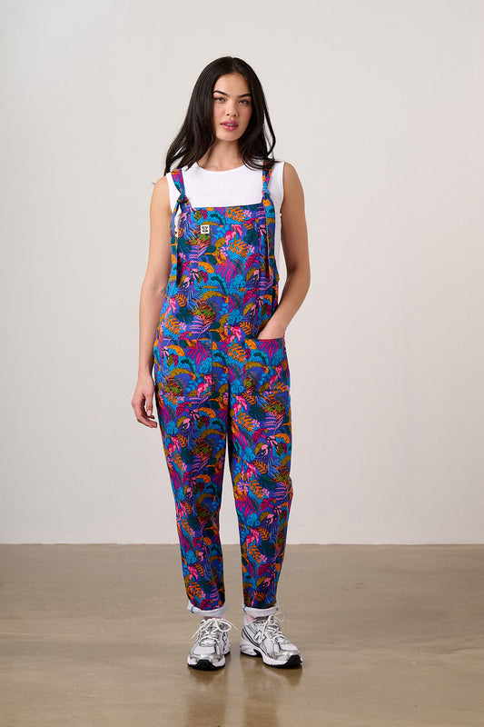Original - Cotton Dungarees in Wild Expression Print