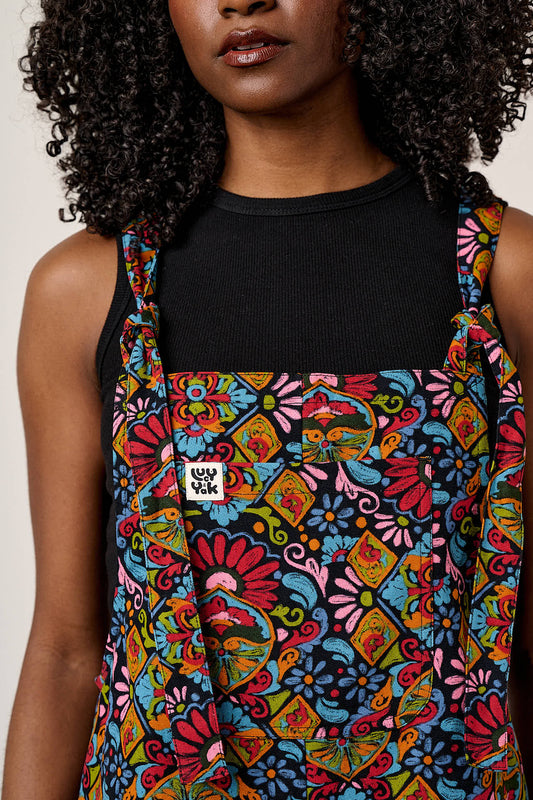Original Shorts - Cotton Dungaree Shorts in Artisan Print