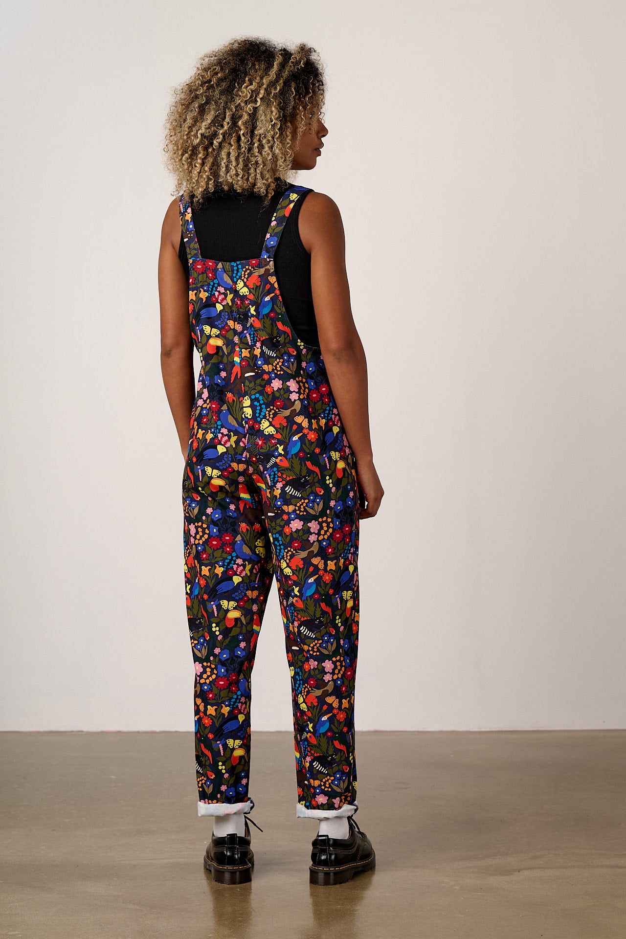 Original - Cotton Dungarees in Animals & Flowers Print