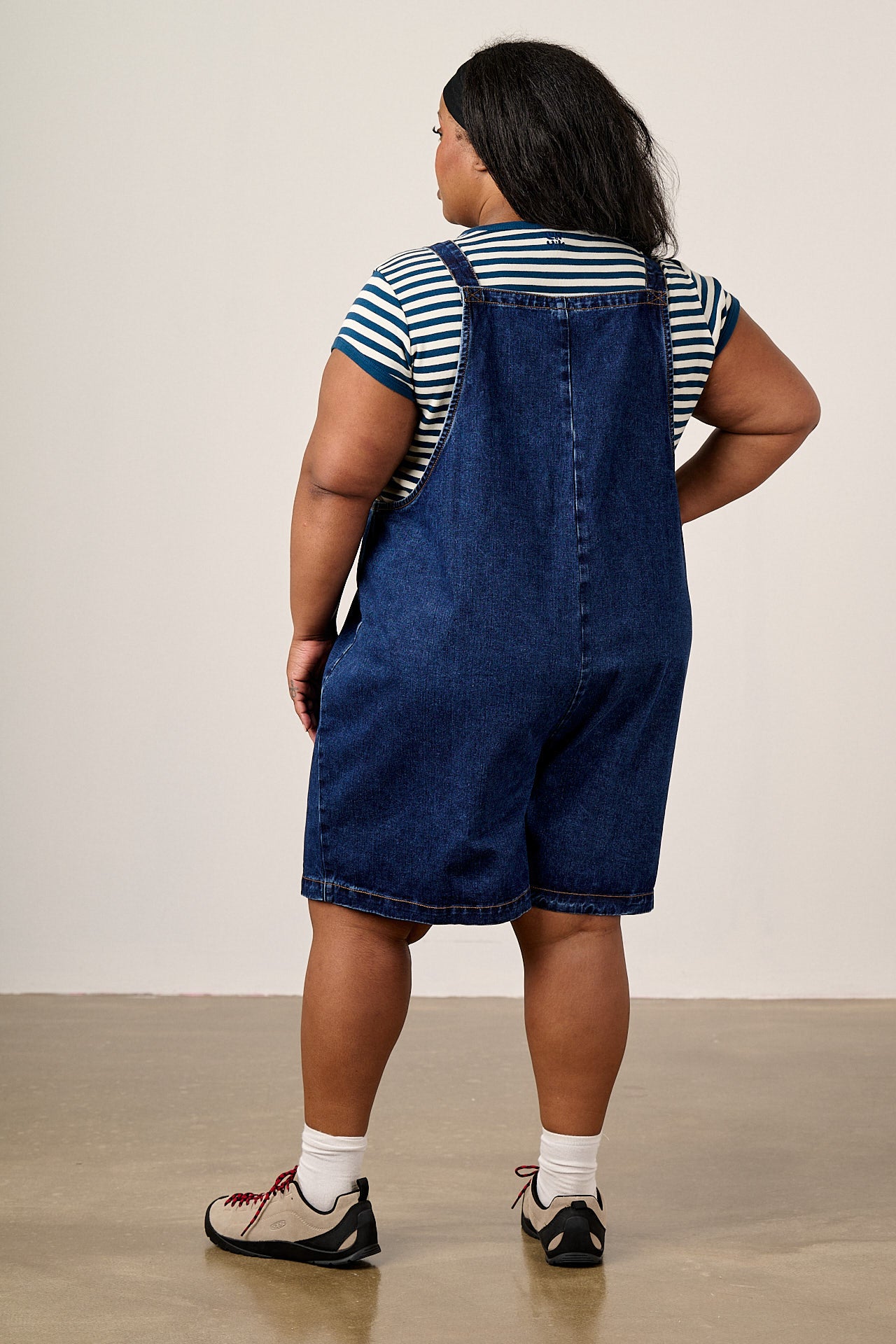 Original Shorts - Cotton Dungaree Shorts in Mid Wash Blue