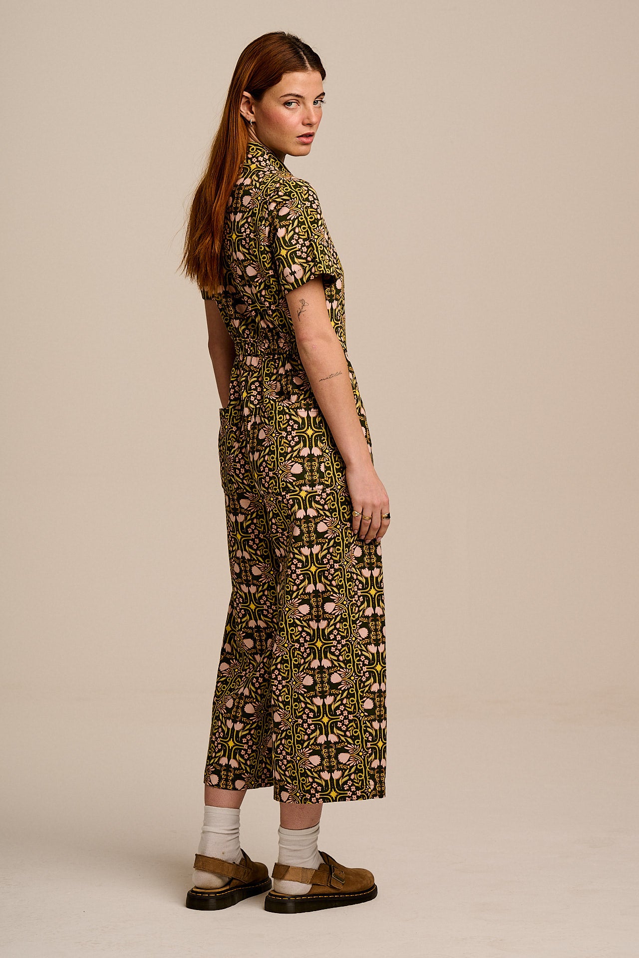 L.E Ragan - Cotton Jumpsuit in Graphics and Grain Artist & Yak