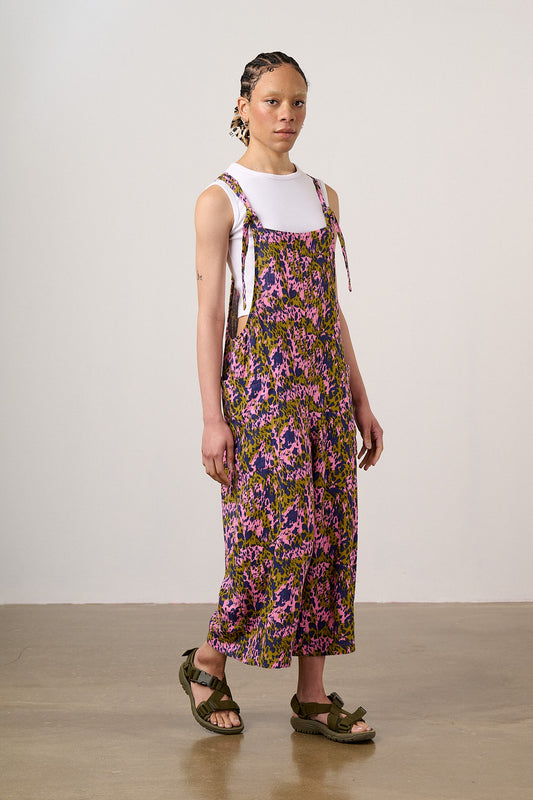 Rudy - Cotton Dungarees in Animal Wild Expression Print