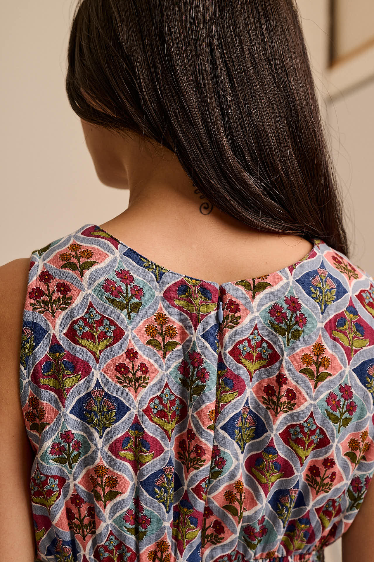 Simone - Cotton Jumpsuit in Walled Blooms Print