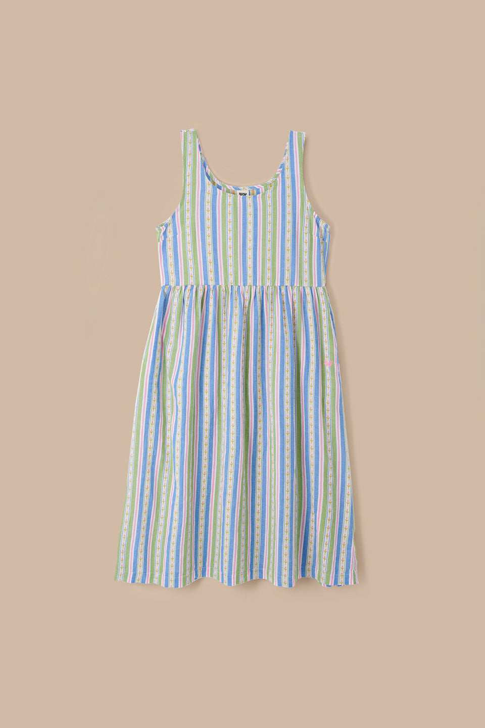 Aimee - Cotton Midi Dress in Tulip Stripe