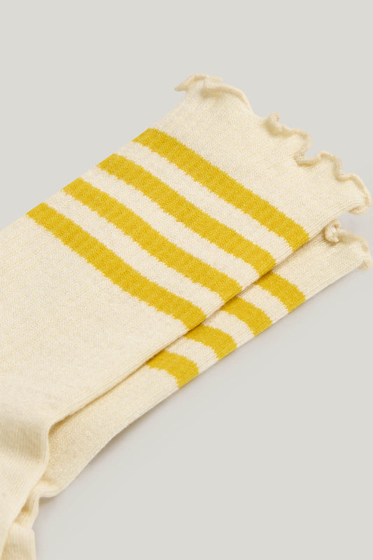 IMPERFECT - Greta - Cotton Socks in Yellow Stripe