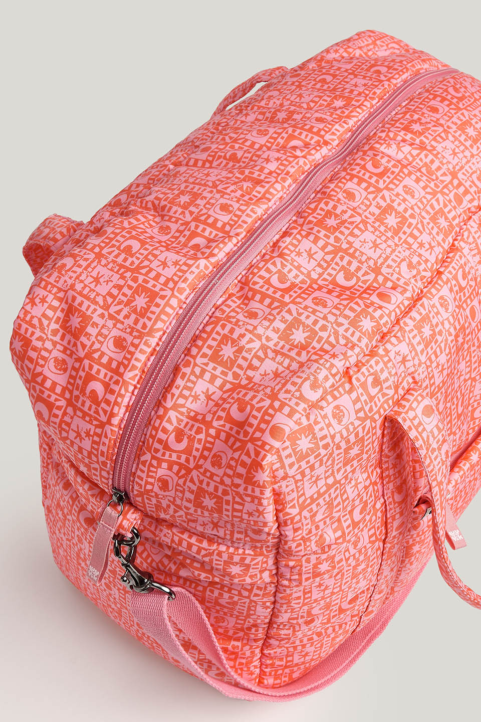 Polina - Weekend Bag in Pink & Red Lunar Checkerboard