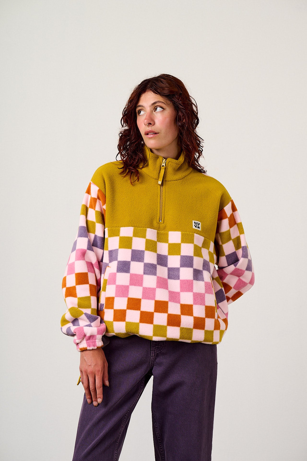 Stevie - Polar Fleece in Retro Picnic Checkerboard