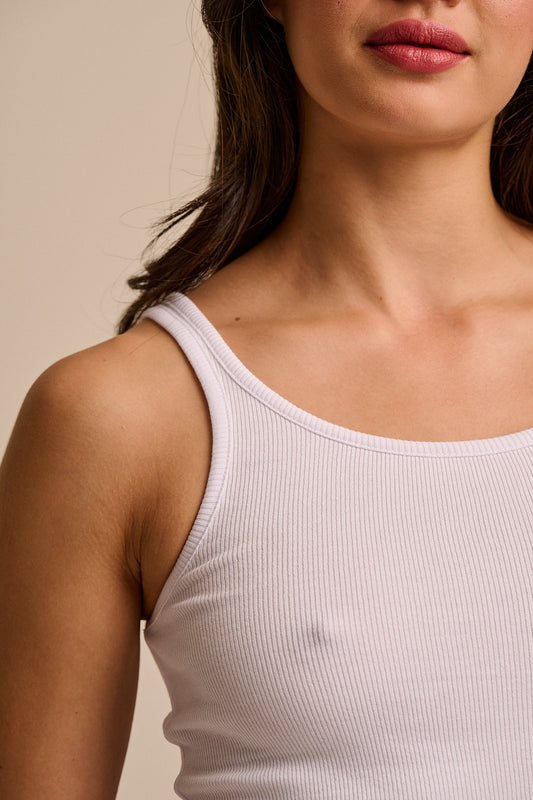 Tully - Cotton Strappy Vest in White