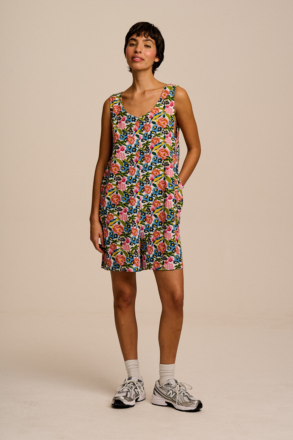 Zadie - Cotton & Viscose Playsuit in Ivory Birdie Floral (POS)
