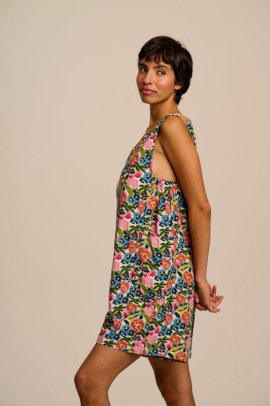 Zadie - Cotton & Viscose Playsuit in Ivory Birdie Floral (POS)