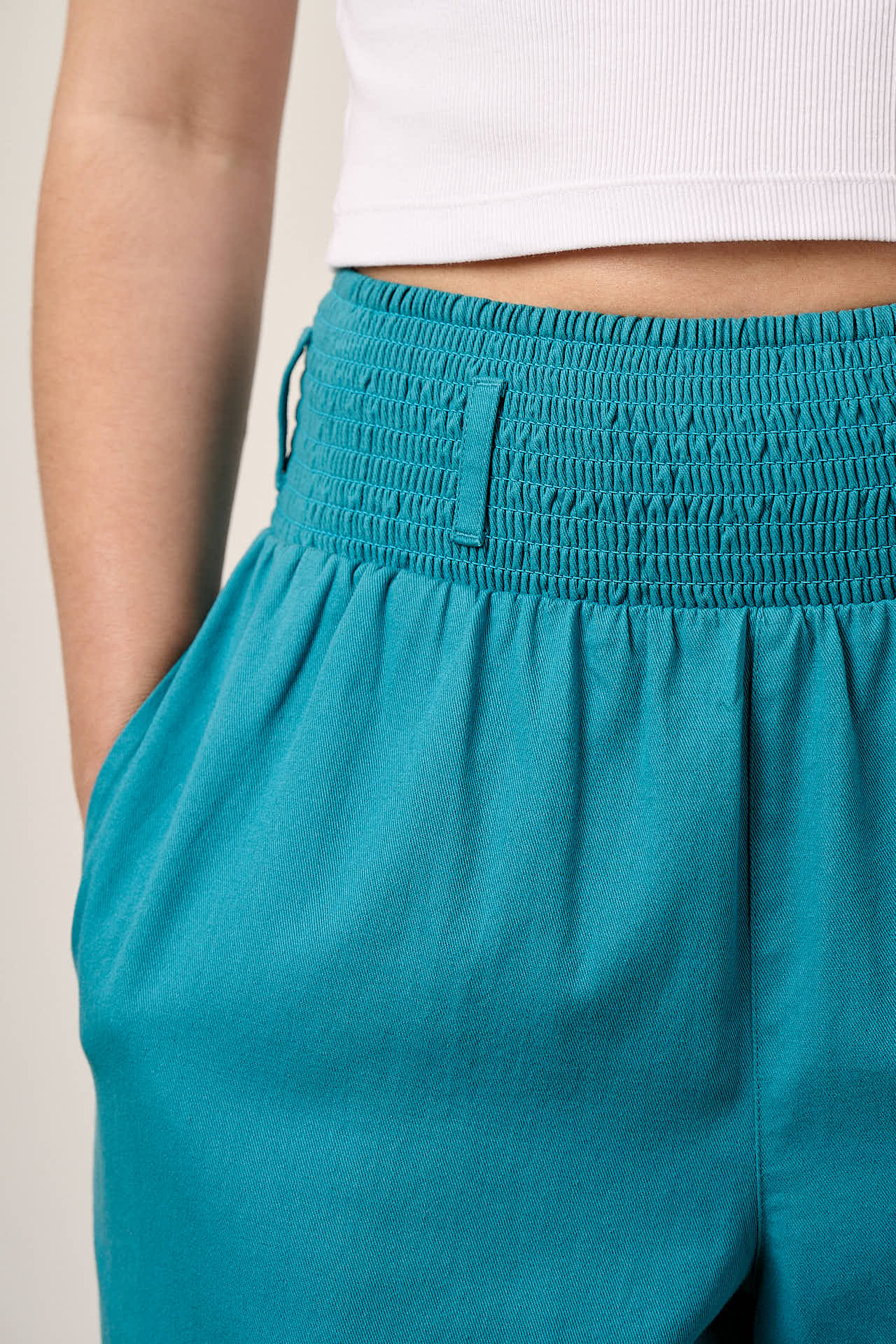 Alexa - Cotton Trousers in Pagoda Blue