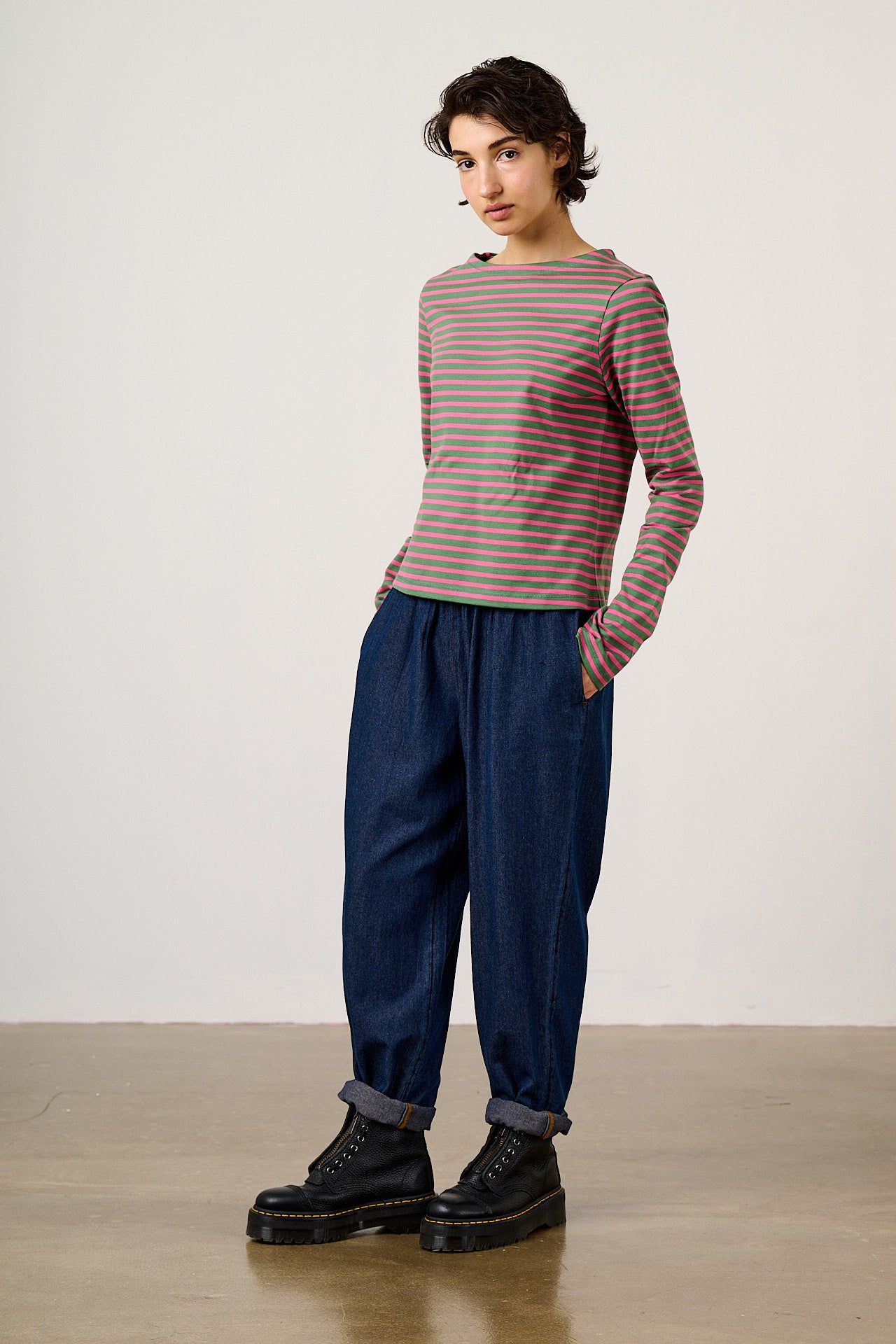 Alexa - Cotton Trouser in Indigo Denim