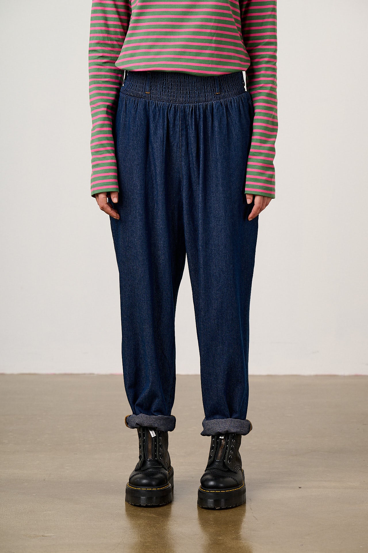 Alexa - Cotton Trouser in Indigo Denim