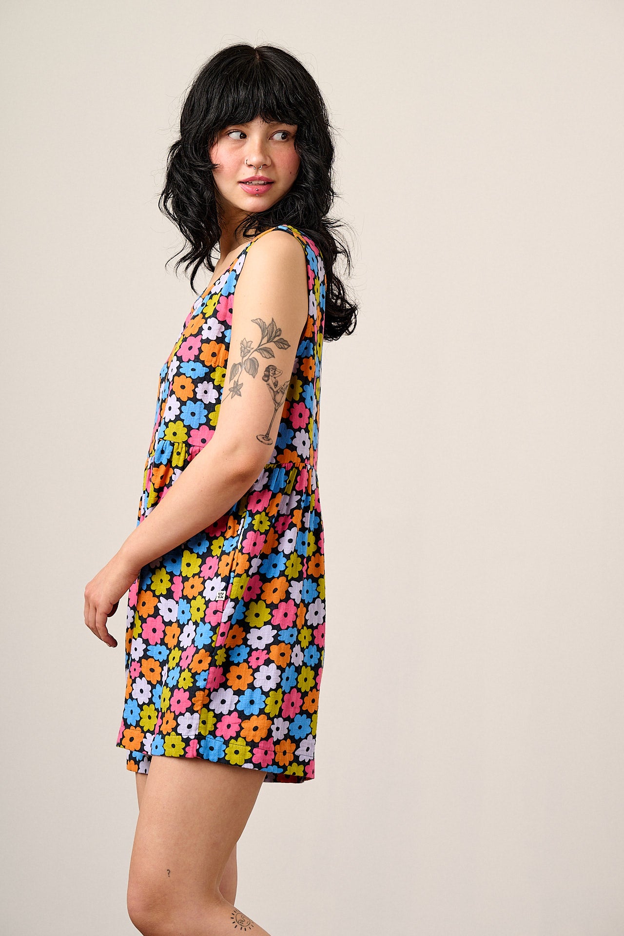 Alisa - Cotton Playsuit in Balloon Floral
