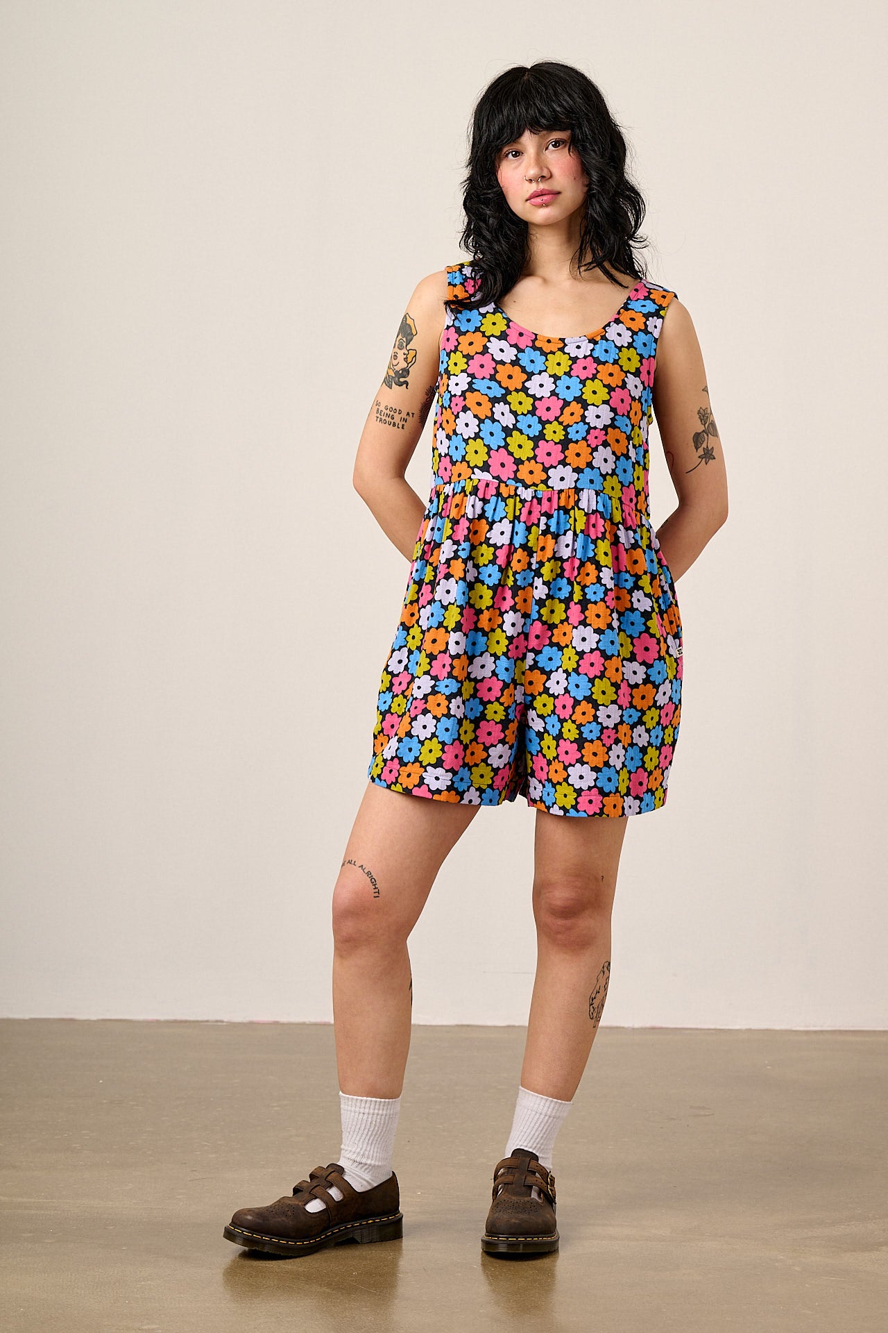 Alisa - Cotton Playsuit in Balloon Floral