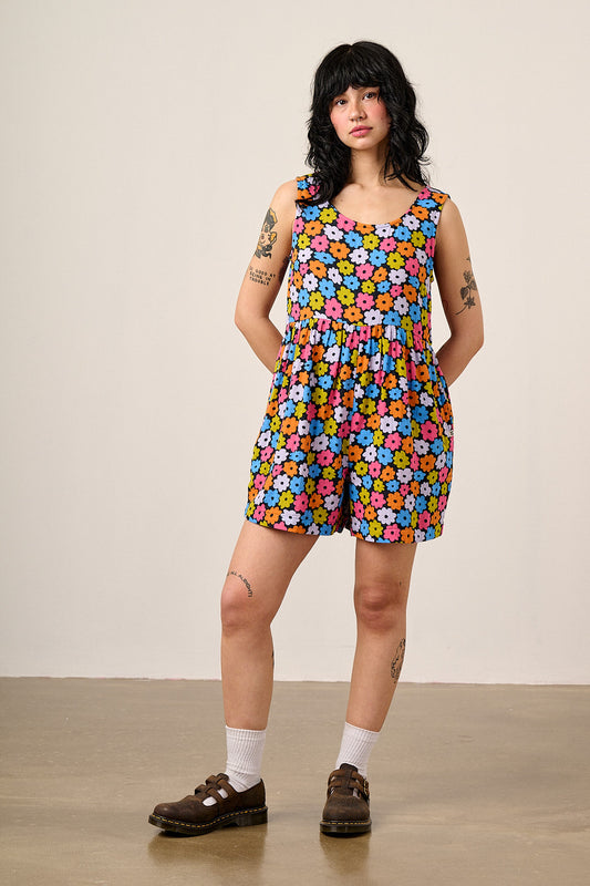 Alisa - Cotton Playsuit in Balloon Floral