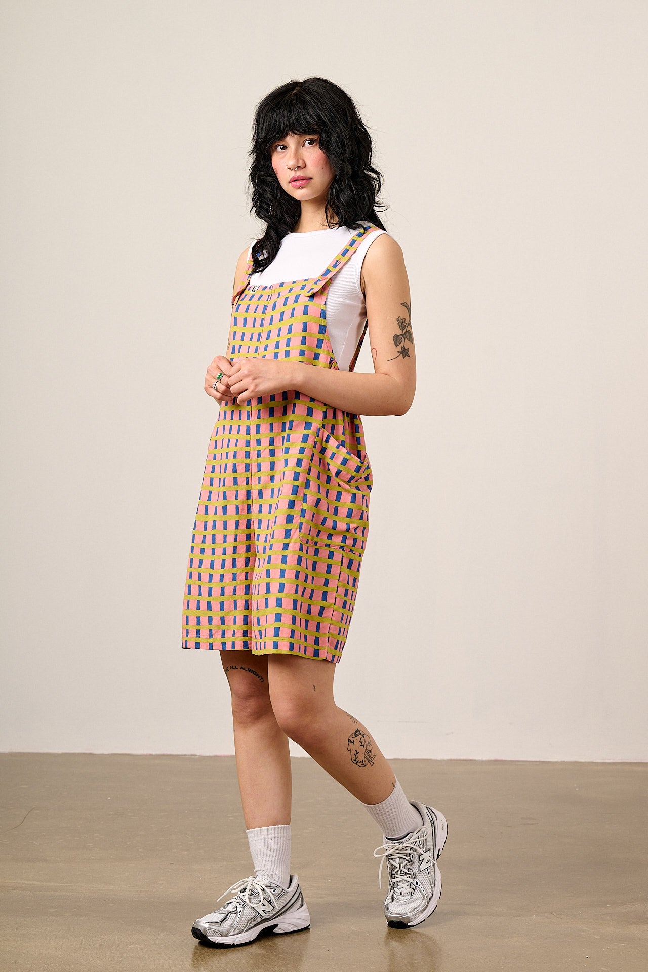 Alya - Viscose Dungaree Shorts in Summer Edit Check