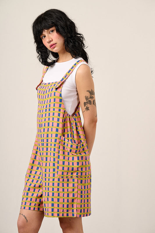 Alya - Viscose Dungaree Shorts in Summer Edit Check