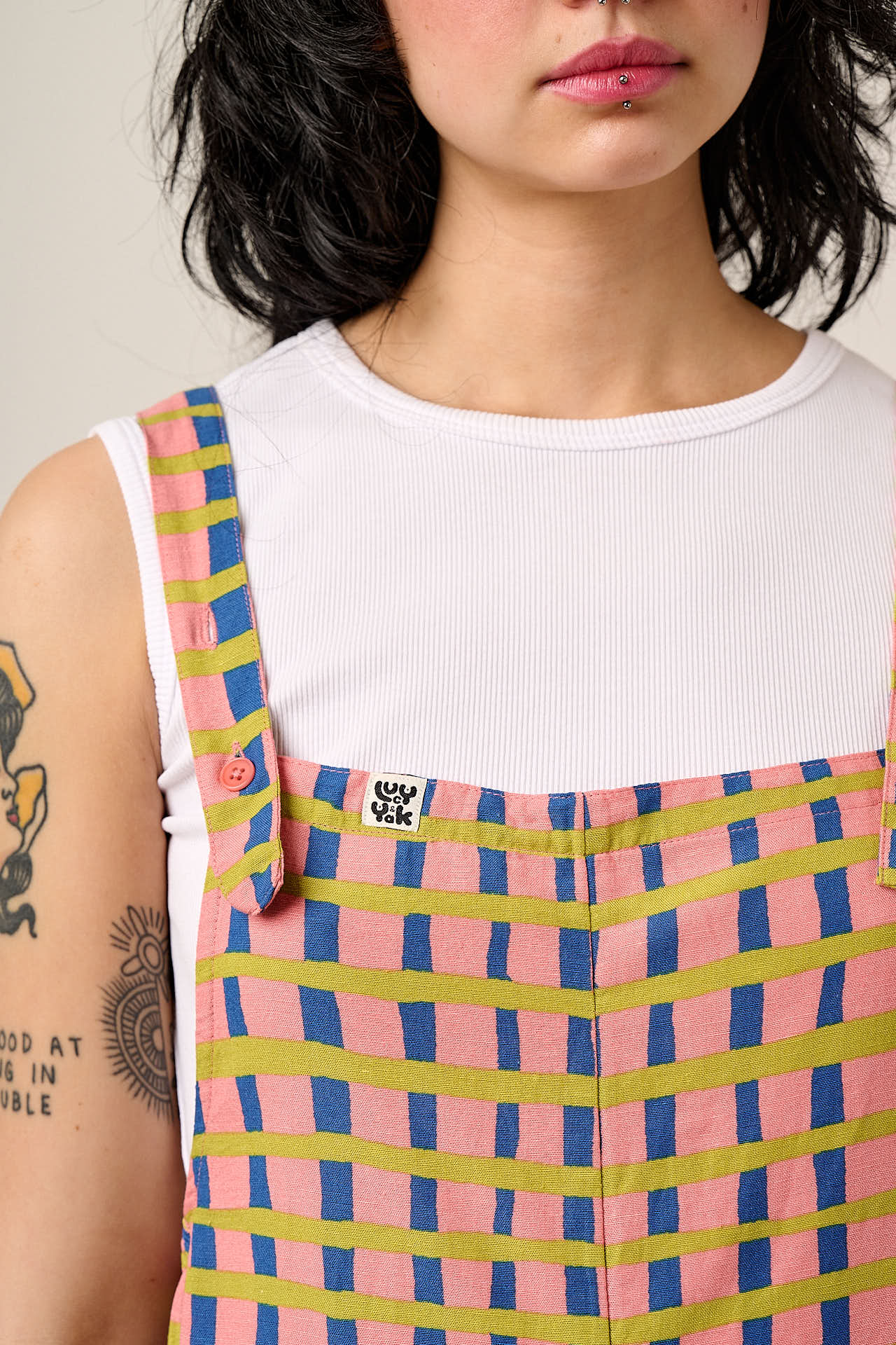 Alya - Viscose Dungaree Shorts in Summer Edit Check