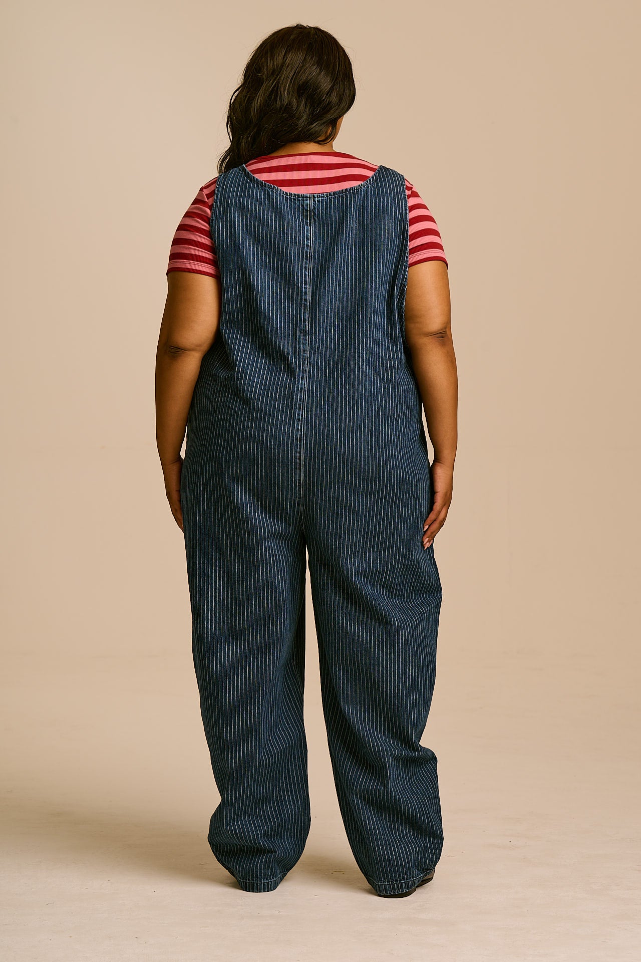 Ara - Denim Dungarees in Pinstripe