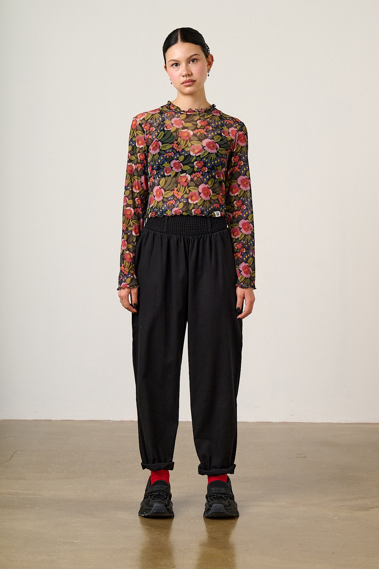 Alexa - Cotton Trousers in Black