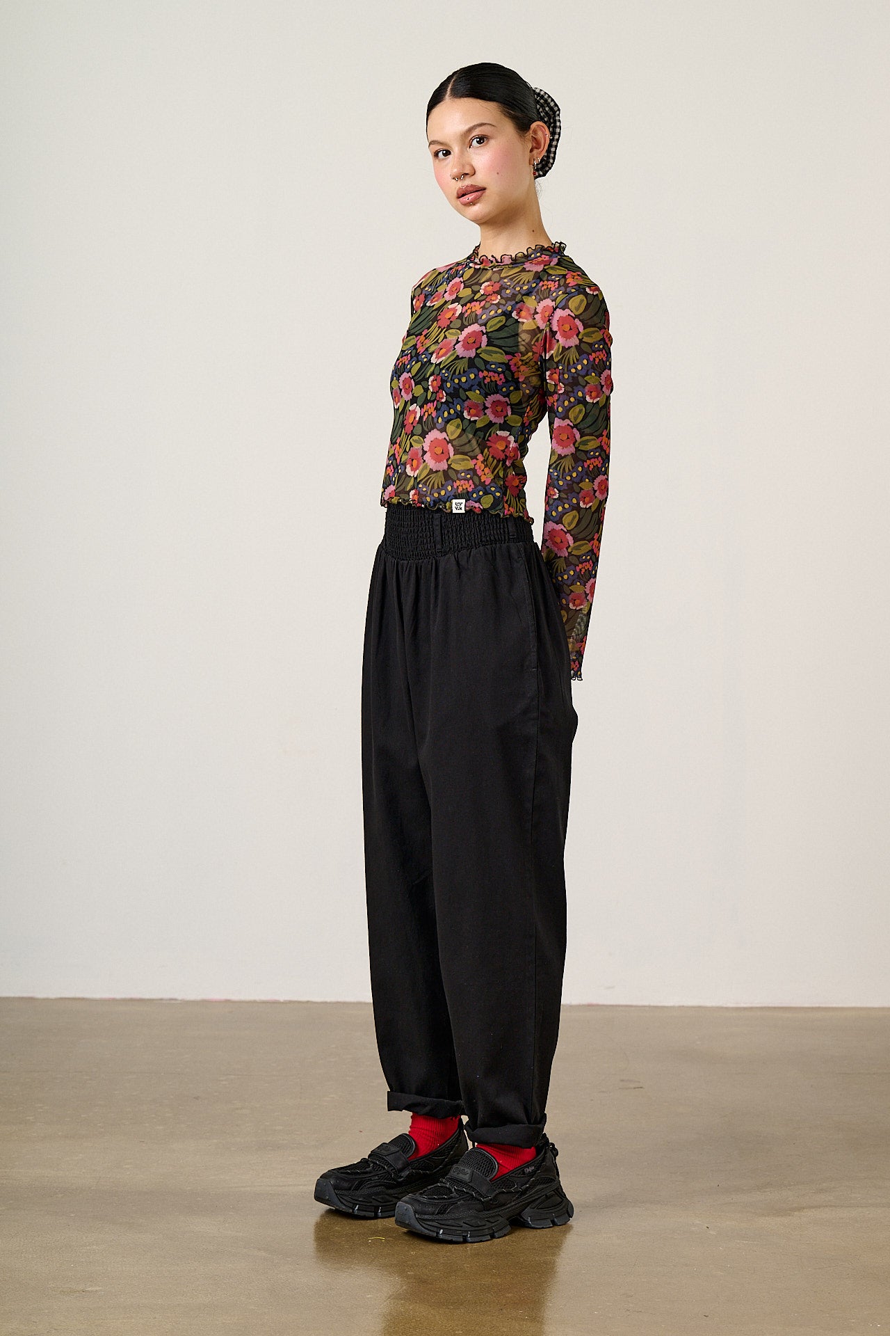 Alexa - Cotton Trousers in Black