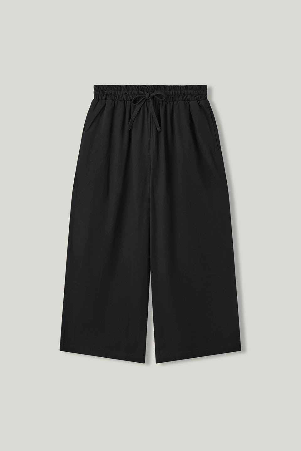 Chuck - Wide Leg Cotton Trousers in Black
