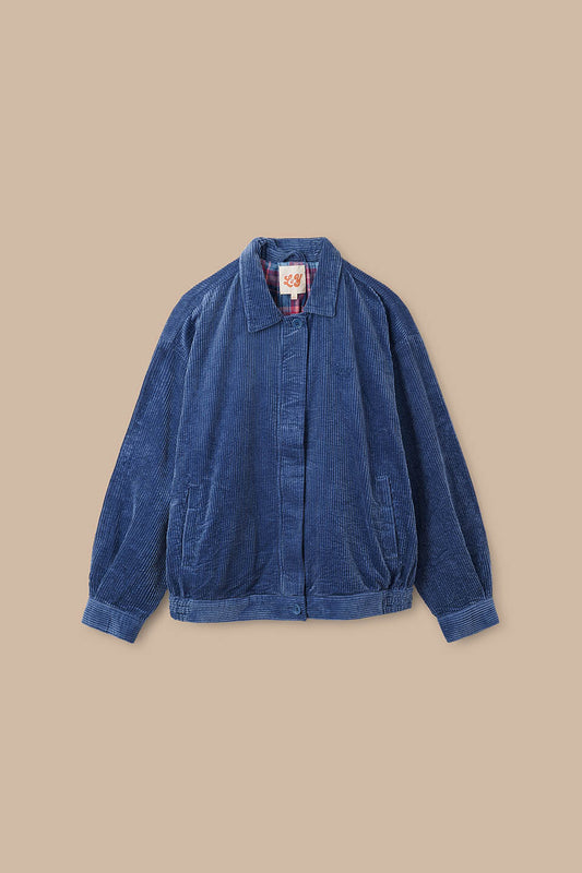Devan - Cotton Corduroy Jacket in Blue