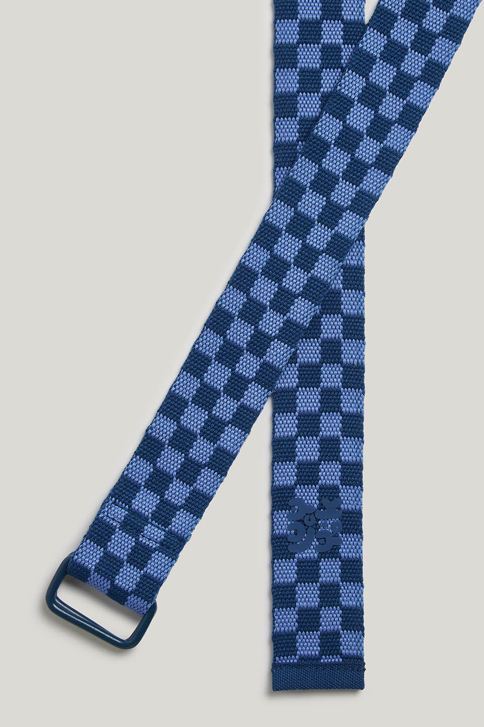 Flynn - Organic Cotton D-Ring Webbing Belt in Blue Checkerboard