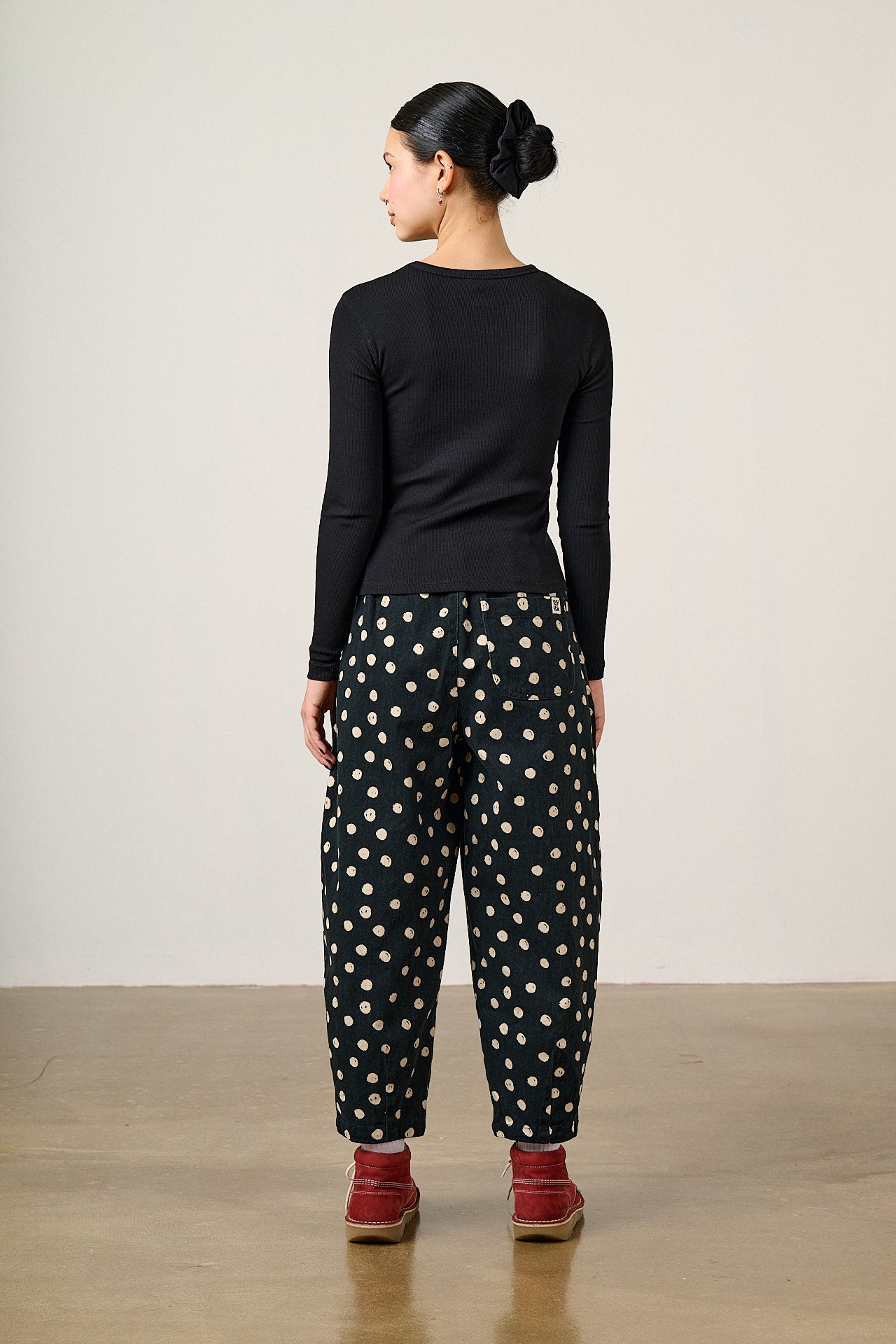 Grayson - Long Sleeve Cotton Jersey Top in Black