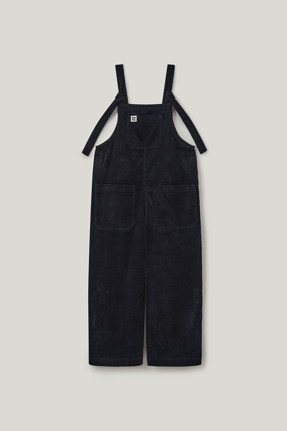 Jenny - Wide Leg Corduroy Dungarees in Black