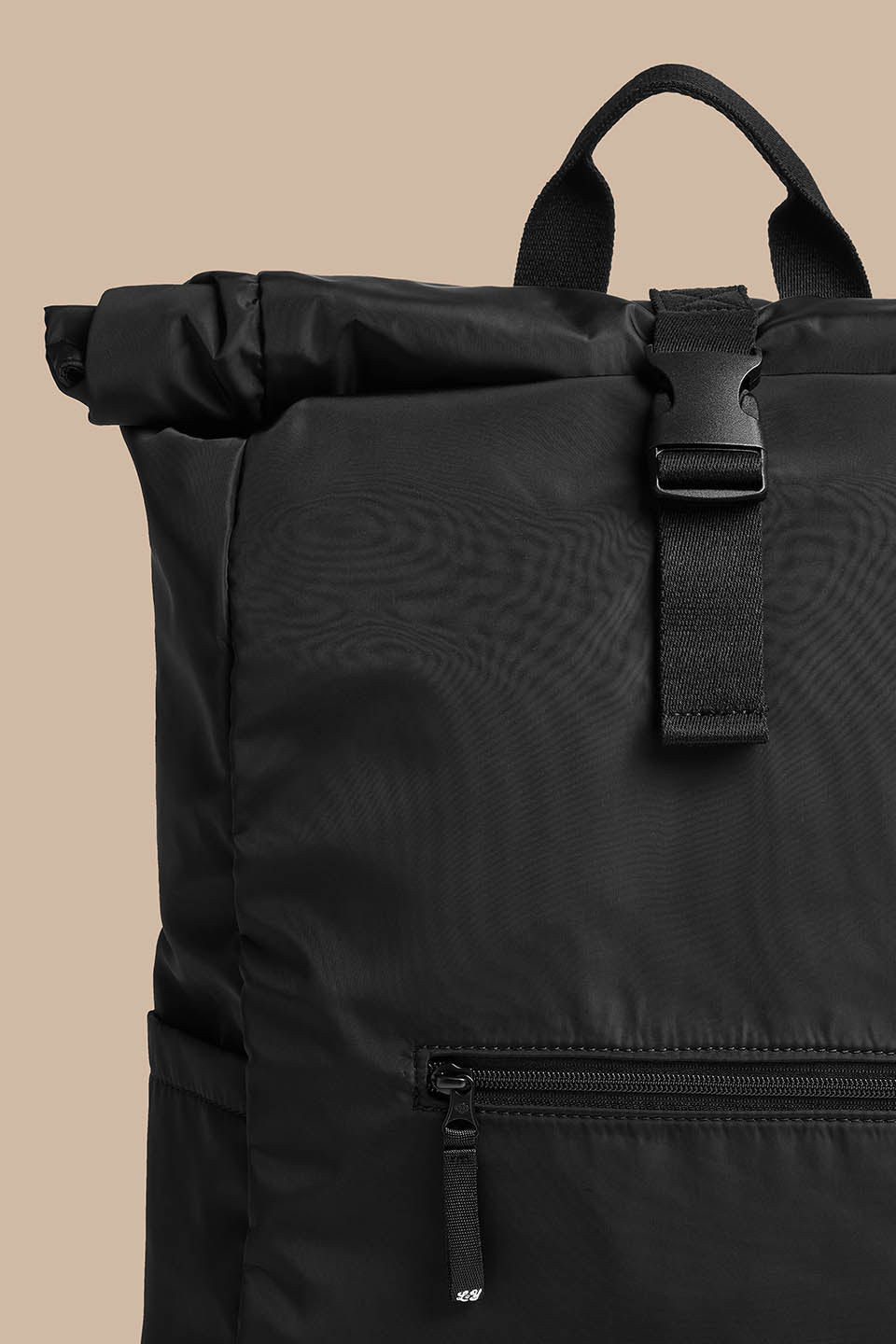 Jenson - Roll Top Backpack in Black